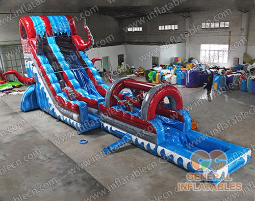 GWS-333 Tobogán de agua de pulpo inflable y piscina