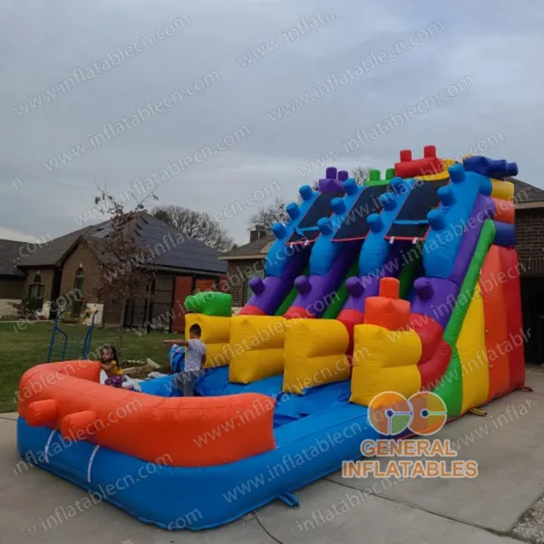 GWS-377 16 Ft H Building Blocks Water Slide Dual Lane Inflatables For Sale - customer photo from Texas, USA