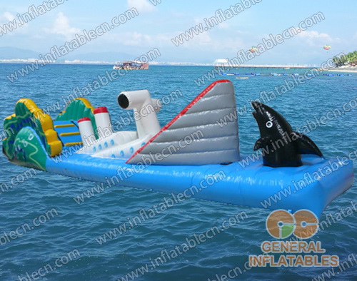 GW-074 Juego de obstáculos de barco inflable de agua