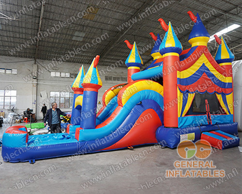 GWC-078 Castillo inflable combo con tobogán húmedo/seco