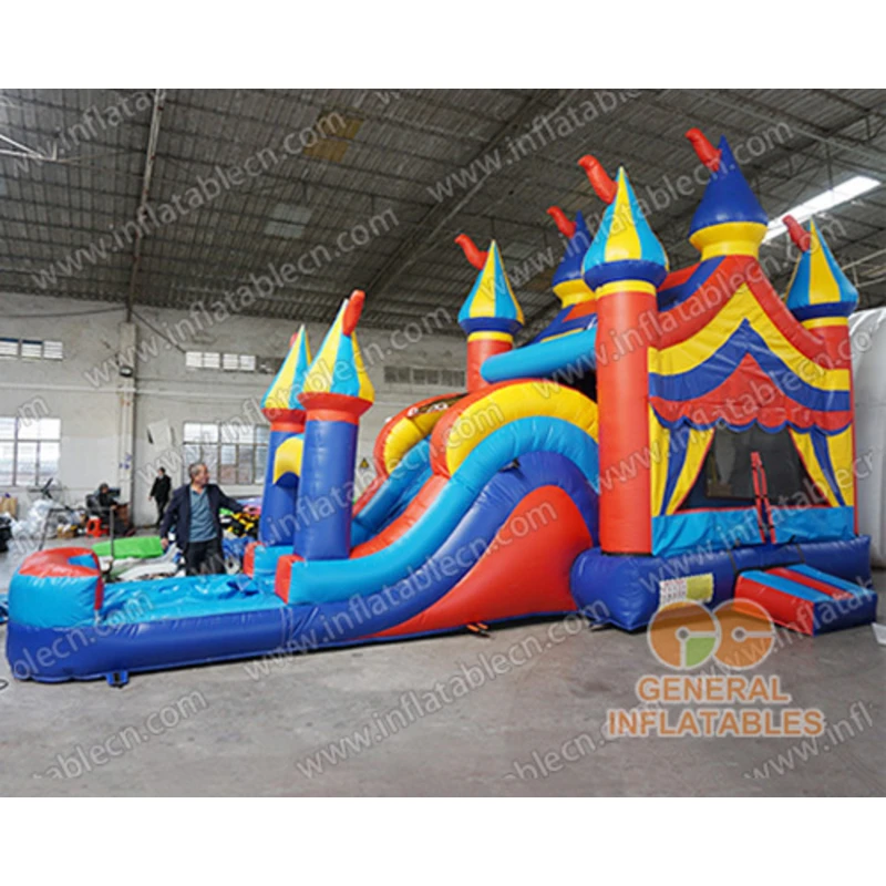 GWC-078 Castillo inflable combo con tobogán húmedo/seco